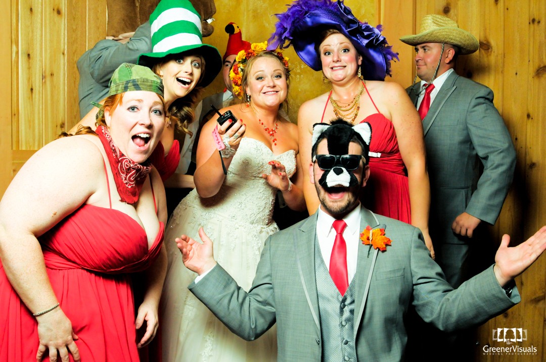 bride-with-masked-friends-in-Hart-Ranch-wedding-Photo-Booth