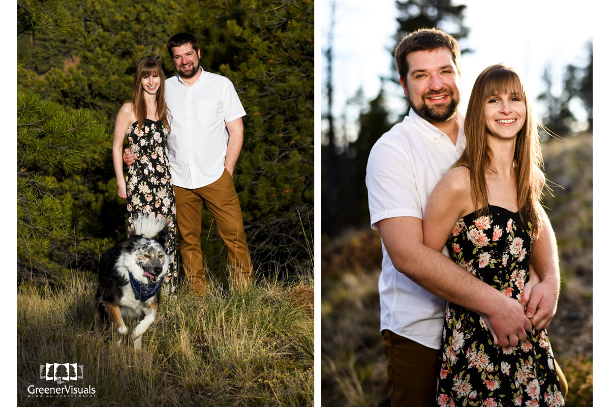 couples-stand-on-Mount-Helena-Montana-Engagement-Portraits