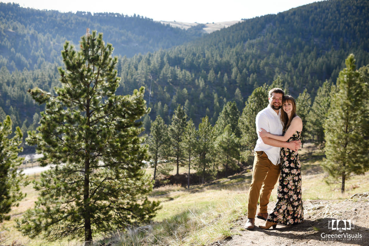 engaged-couple-embrace-in-Helena-Montana-Engagement-Portraits