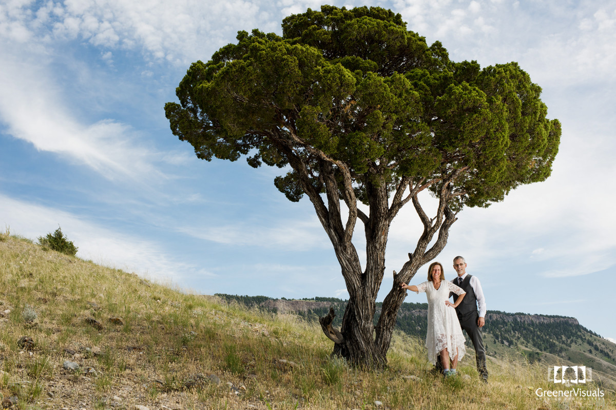 Yellowstone National Park Wedding Day landscape portrait