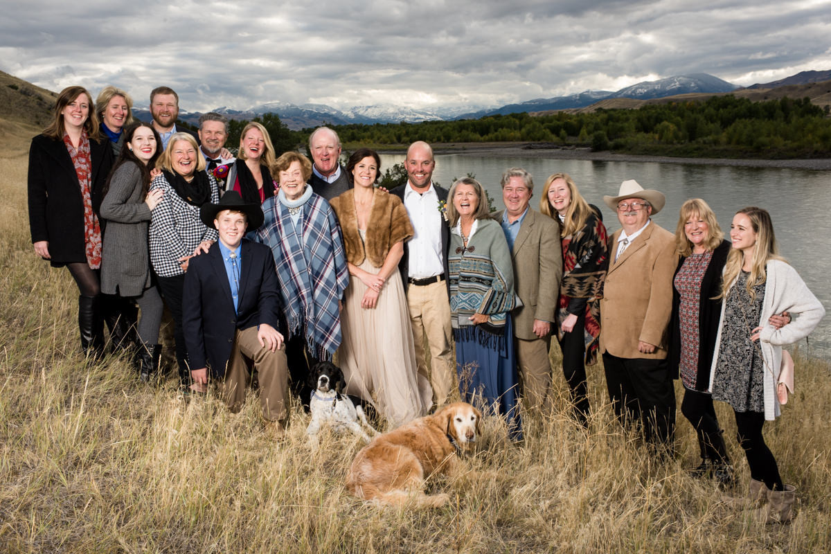 Paradise Valley Montana Wedding family portrait