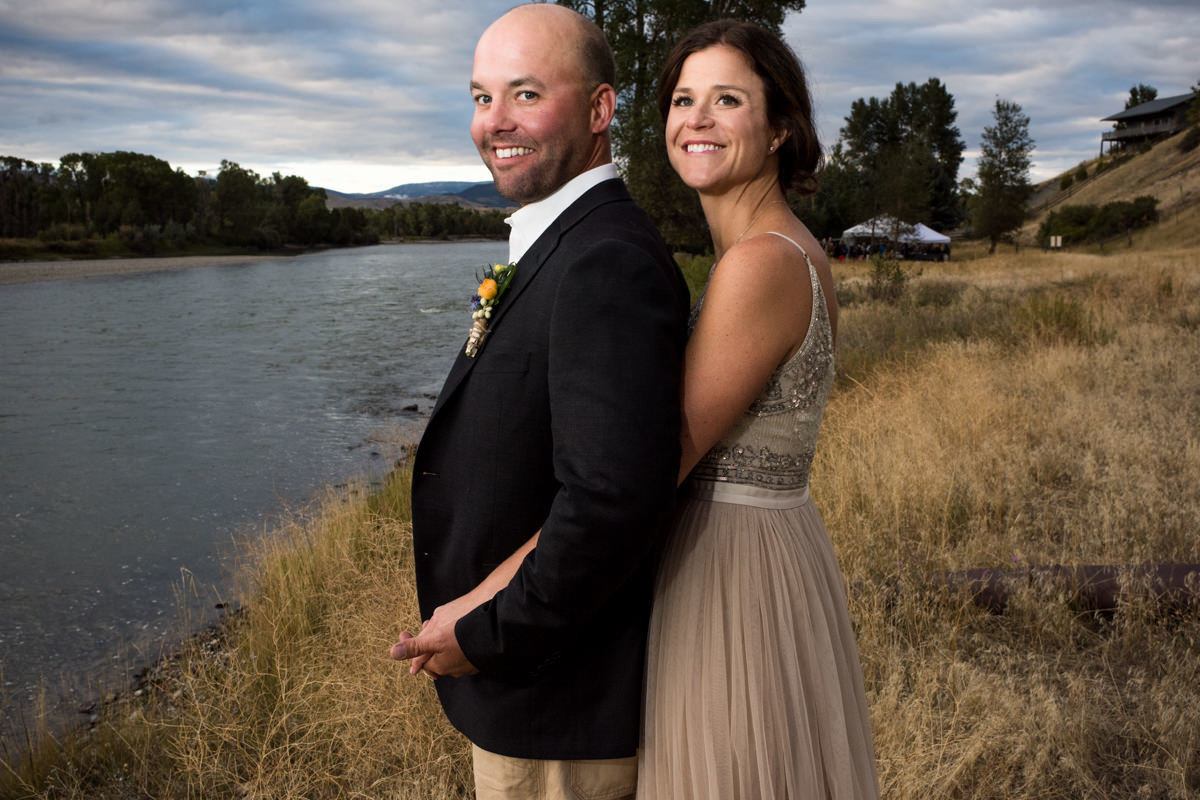 Paradise Valley Montana Wedding bride groom Yellowstone River