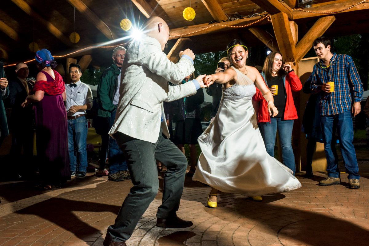Livingston Wedding Photographer Yellowstone River reception dancing
