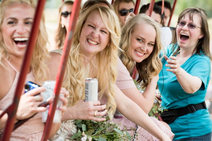 Montana Wedding Photographer Virginia City bridal party train ride