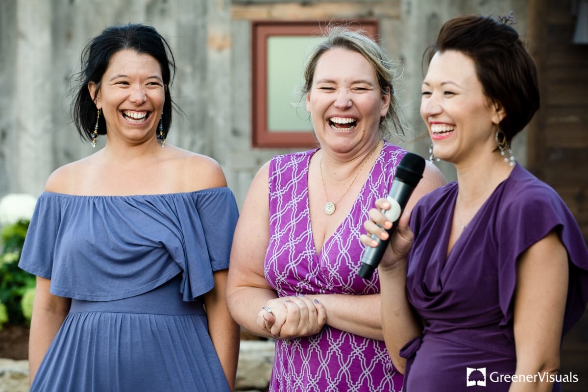sisters-of-bride-give-funny-wedding-toasts-at-Countryside-Bozeman-Montana-Wedding