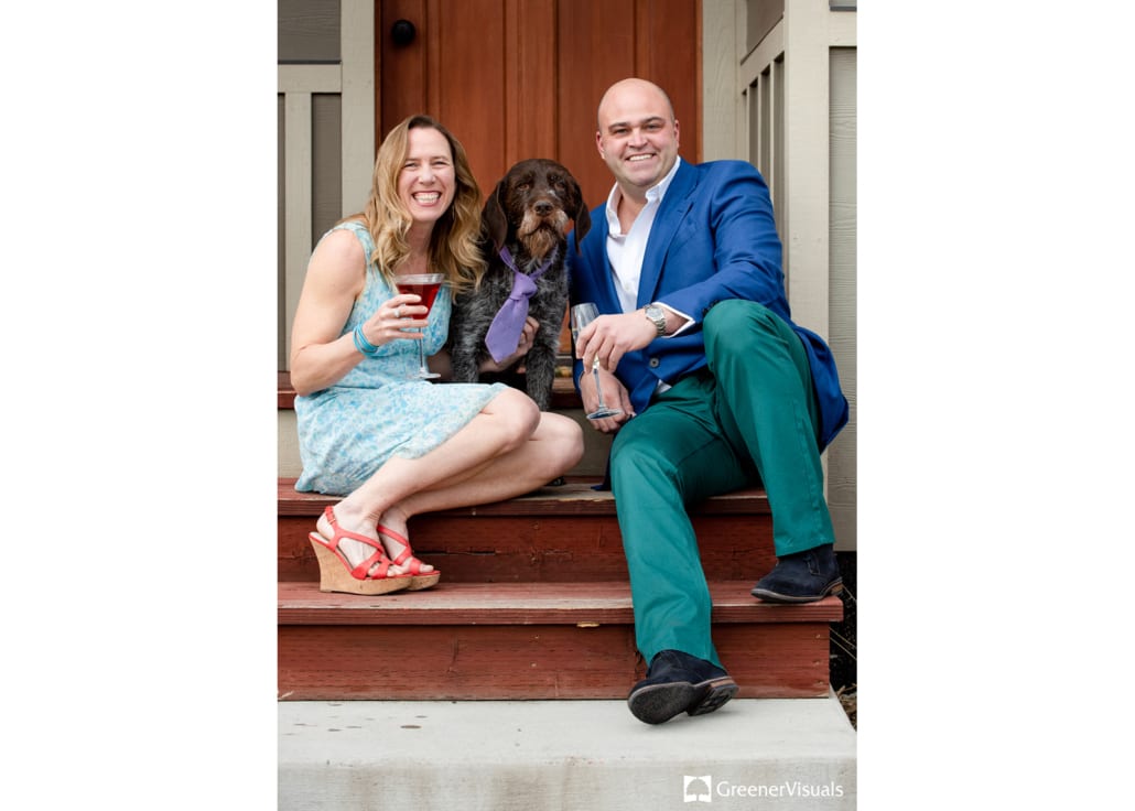 cocktail-hour-with-dog-in-dress-tie-Porch-Project-Family-portraits 