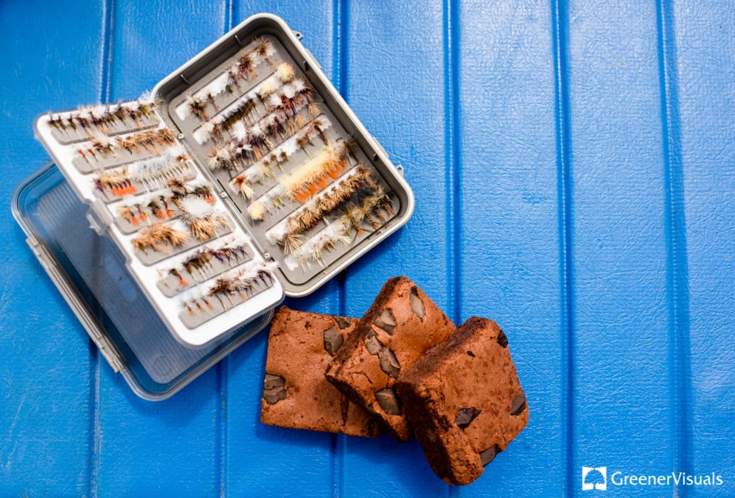 dry-flies-and-brownies-on-table