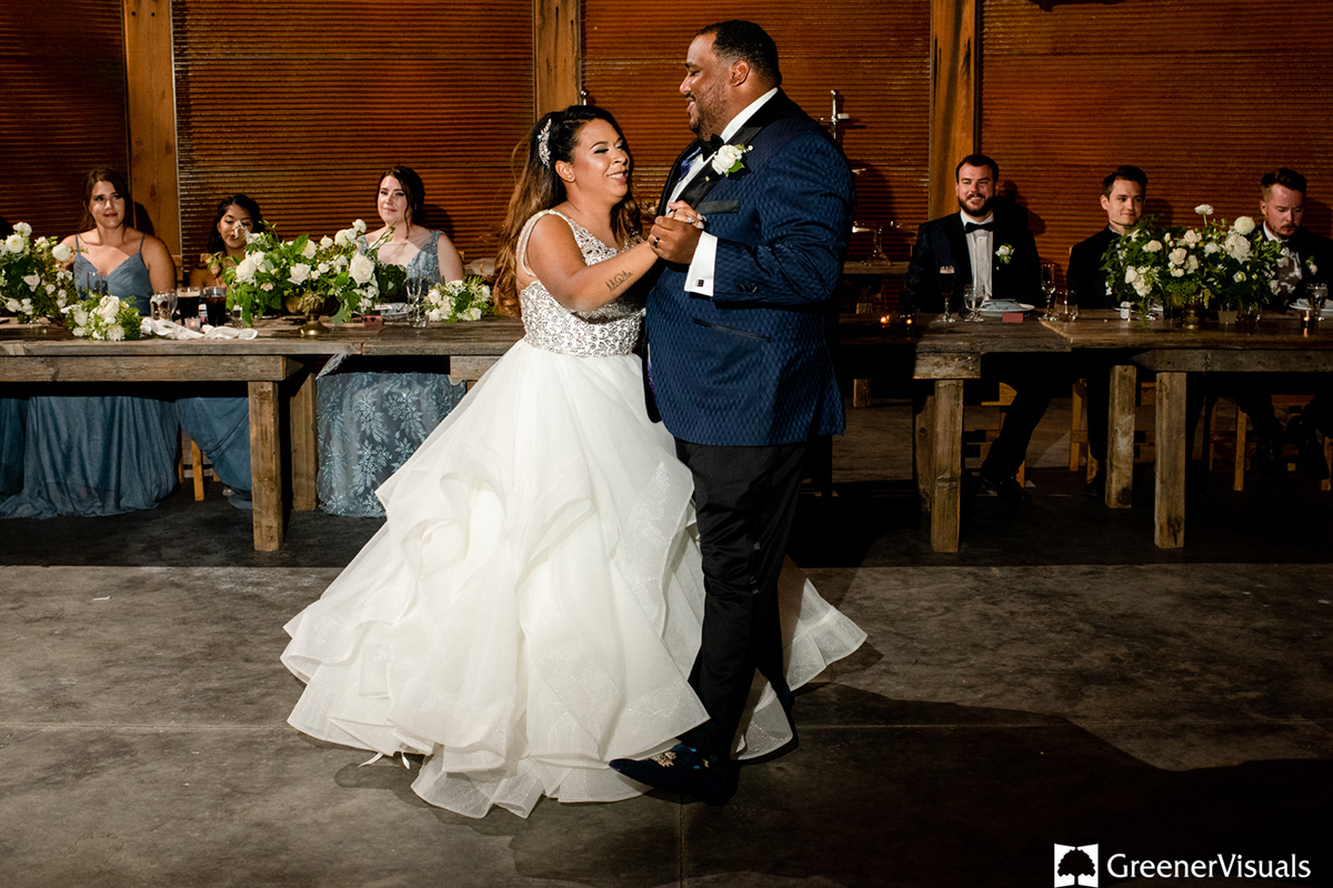 bride-groom-first-dance-smiles-headwaters-ranch