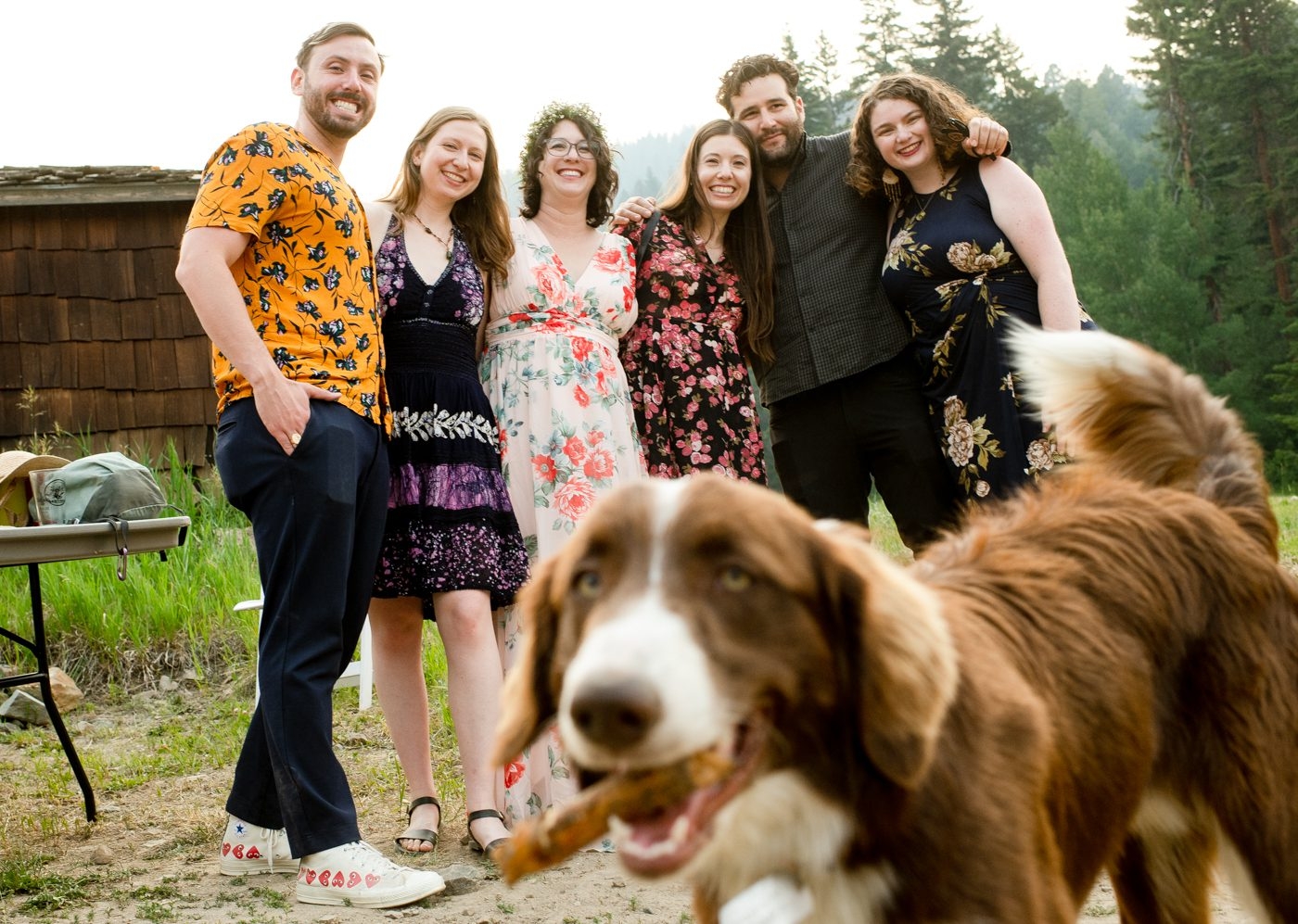 dog-photobomb-Group-Gathering-Maverick-Mountain-Wedding
