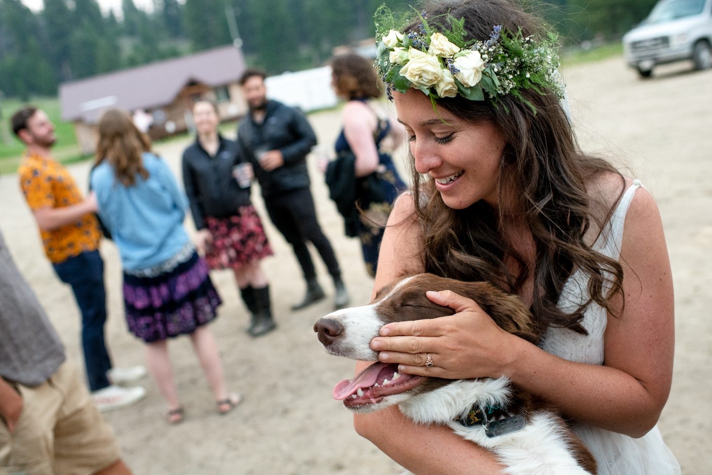Bride-with-puppy-Maverick-Mountain-Wedding