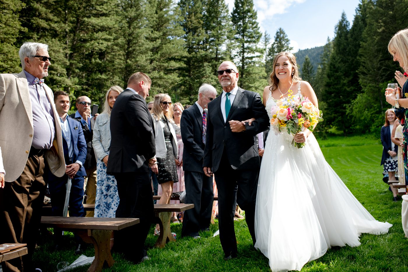 bride-walks-aisle-with-father-at-The-Woodlands-at-Cottonwood-Canyon-wedding
