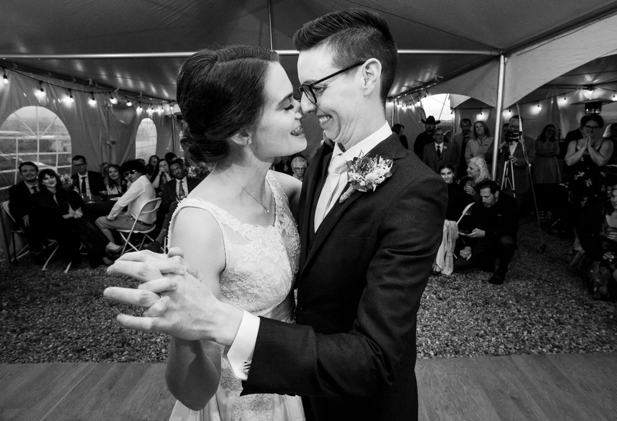 bride-and-gride-first-dance-LGBTQ-Montana-wedding