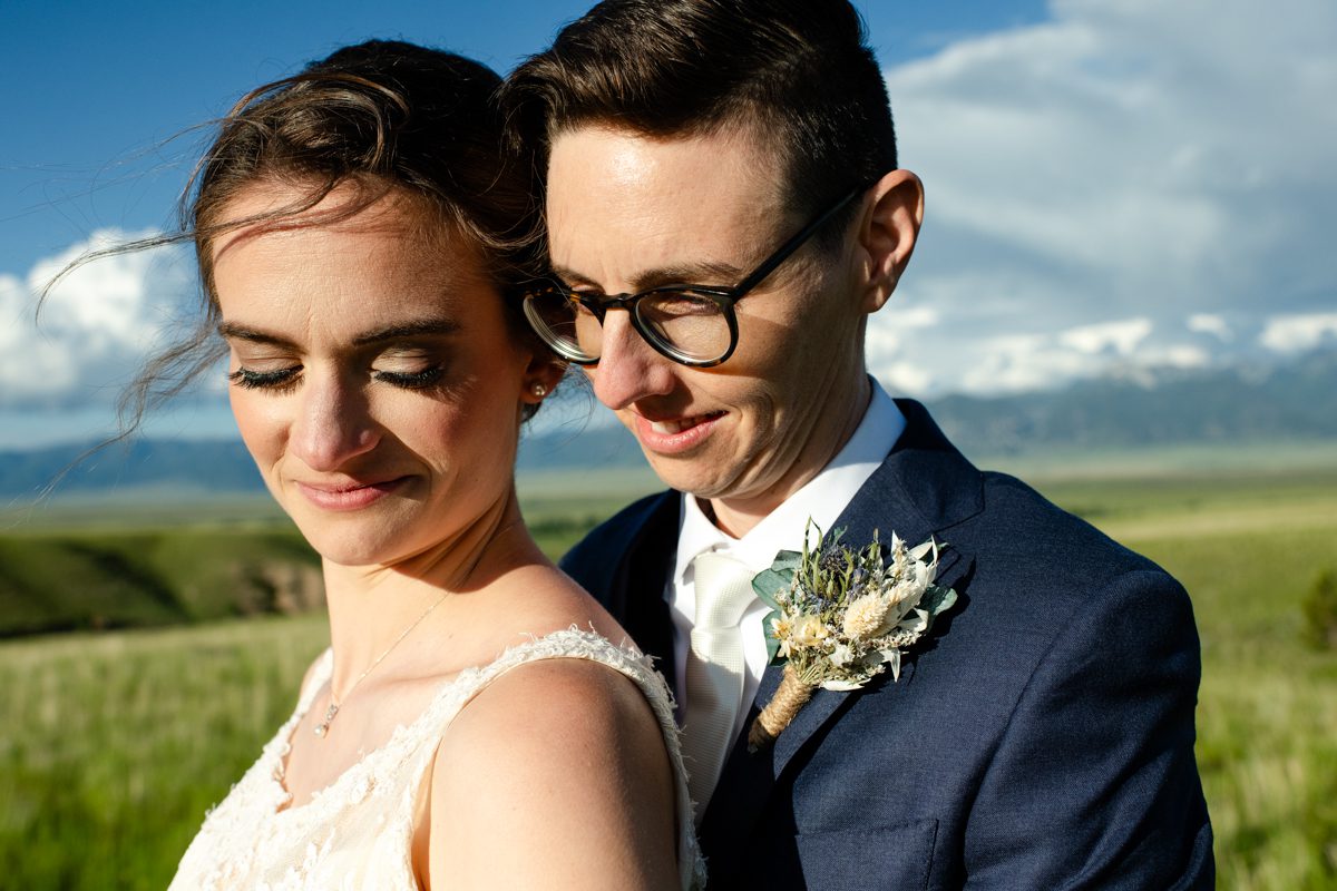 close-up-LGBTQ-couple-on-Montana-wedding-day